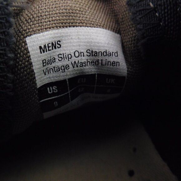 SEAVEES Baja Slip-On Loafers Sneakers mens sz 9‎ Gray Vintage Washed Linen - Picture 7 of 8